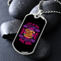 Life is Too Short Purple Necklace Stainless Steel or 18k Gold Dog Tag 24" Chain-Express Your Love Gifts
