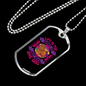 Life is Too Short Purple Necklace Stainless Steel or 18k Gold Dog Tag 24" Chain-Express Your Love Gifts