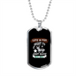Life is Too Short White Necklace Stainless Steel or 18k Gold Dog Tag 24" Chain-Express Your Love Gifts