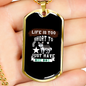 Life is Too Short White Necklace Stainless Steel or 18k Gold Dog Tag 24" Chain-Express Your Love Gifts