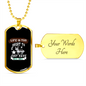 Life is Too Short White Necklace Stainless Steel or 18k Gold Dog Tag 24" Chain-Express Your Love Gifts