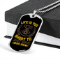 Life is Too Short Yellow Necklace Stainless Steel or 18k Gold Dog Tag 24" Chain-Express Your Love Gifts