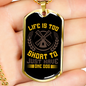 Life is Too Short Yellow Necklace Stainless Steel or 18k Gold Dog Tag 24" Chain-Express Your Love Gifts