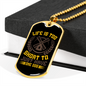 Life is Too Short Yellow Necklace Stainless Steel or 18k Gold Dog Tag 24" Chain-Express Your Love Gifts