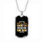 Life is Too Short Yellow White Necklace Stainless Steel or 18k Gold Dog Tag 24" Chain-Express Your Love Gifts