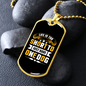 Life is Too Short Yellow White Necklace Stainless Steel or 18k Gold Dog Tag 24" Chain-Express Your Love Gifts