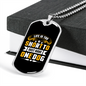 Life is Too Short Yellow White Necklace Stainless Steel or 18k Gold Dog Tag 24" Chain-Express Your Love Gifts