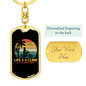 Life'S A Climb Cycling Keychain Stainless Steel or 18k Gold Dog Tag Keyring-Express Your Love Gifts
