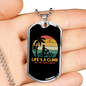 Life'S A Climb Cycling Necklace Stainless Steel or 18k Gold Dog Tag 24"-Express Your Love Gifts