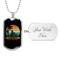 Life'S A Climb Cycling Necklace Stainless Steel or 18k Gold Dog Tag 24"-Express Your Love Gifts