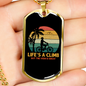 Life'S A Climb Cycling Necklace Stainless Steel or 18k Gold Dog Tag 24"-Express Your Love Gifts