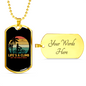 Life'S A Climb Cycling Necklace Stainless Steel or 18k Gold Dog Tag 24"-Express Your Love Gifts