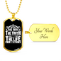 Life Truth Way Christian Necklace Stainless Steel or 18k Gold Dog Tag 24" Chain-Express Your Love Gifts