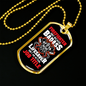 Lifesaver A Badass Firefighter Gift Stainless Steel or 18k Gold Dog Tag 24" Chain-Express Your Love Gifts
