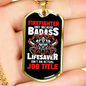 Lifesaver A Badass Firefighter Gift Stainless Steel or 18k Gold Dog Tag 24" Chain-Express Your Love Gifts