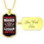 Lifesaver A Badass Firefighter Gift Stainless Steel or 18k Gold Dog Tag 24" Chain-Express Your Love Gifts