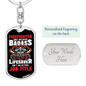 Lifesaver A Badass Firefighter Keychain Stainless Steel or 18k Gold Dog Tag Keyring-Express Your Love Gifts