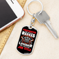 Lifesaver A Badass Firefighter Keychain Stainless Steel or 18k Gold Dog Tag Keyring-Express Your Love Gifts