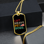 Lift Heavy Necklace Stainless Steel or 18k Gold Dog Tag 24" Chain-Express Your Love Gifts