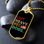 Lift Heavy Necklace Stainless Steel or 18k Gold Dog Tag 24" Chain-Express Your Love Gifts