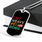 Lift Heavy Necklace Stainless Steel or 18k Gold Dog Tag 24" Chain-Express Your Love Gifts