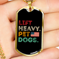 Lift Heavy Necklace Stainless Steel or 18k Gold Dog Tag 24" Chain-Express Your Love Gifts