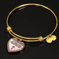 Lift Your Faith Heart Bangle Stainless Steel or 18k Gold 18-22"-Express Your Love Gifts