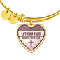 Lift Your Faith Heart Bangle Stainless Steel or 18k Gold 18-22"-Express Your Love Gifts