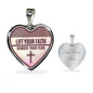 Lift Your Faith Necklace Stainless Steel or 18k Gold Heart Pendant 18-22"-Express Your Love Gifts