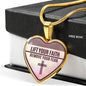 Lift Your Faith Necklace Stainless Steel or 18k Gold Heart Pendant 18-22"-Express Your Love Gifts