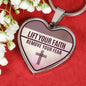 Lift Your Faith Necklace Stainless Steel or 18k Gold Heart Pendant 18-22"-Express Your Love Gifts