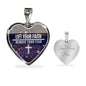 Lift Your Faith Remove Your Fear Necklace Stainless Steel or 18k Gold Heart Pendant 18-22"-Express Your Love Gifts