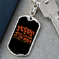 Light Of The World Keychain Stainless Steel or 18k Gold Dog Tag Keyring-Express Your Love Gifts