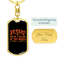 Light Of The World Keychain Stainless Steel or 18k Gold Dog Tag Keyring-Express Your Love Gifts