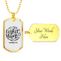 Light Shine Christian Necklace Stainless Steel or 18k Gold Dog Tag 24" Chain-Express Your Love Gifts