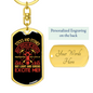 Light Sirens Excite Me Firefighter Keychain Stainless Steel or 18k Gold Dog Tag Keyring-Express Your Love Gifts