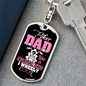 Like A Normal Dad Biker Keychain Stainless Steel or 18k Gold Dog Tag Keyring-Express Your Love Gifts