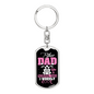Like A Normal Dad Biker Keychain Stainless Steel or 18k Gold Dog Tag Keyring-Express Your Love Gifts