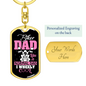 Like A Normal Dad Biker Keychain Stainless Steel or 18k Gold Dog Tag Keyring-Express Your Love Gifts