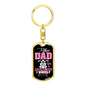 Like A Normal Dad Biker Keychain Stainless Steel or 18k Gold Dog Tag Keyring-Express Your Love Gifts