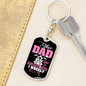 Like A Normal Dad Biker Keychain Stainless Steel or 18k Gold Dog Tag Keyring-Express Your Love Gifts