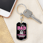 Like A Normal Dad Biker Keychain Stainless Steel or 18k Gold Dog Tag Keyring-Express Your Love Gifts