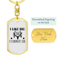 Like Big Bucks Keychain Stainless Steel or 18k Gold Dog Tag Keyring-Express Your Love Gifts