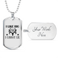 Like Big Bucks Necklace Stainless Steel or 18k Gold Dog Tag 24" Chain-Express Your Love Gifts