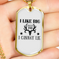 Like Big Bucks Necklace Stainless Steel or 18k Gold Dog Tag 24" Chain-Express Your Love Gifts