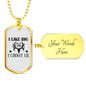 Like Big Bucks Necklace Stainless Steel or 18k Gold Dog Tag 24" Chain-Express Your Love Gifts