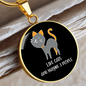 Like Cats And Circle Necklace Stainless Steel or 18k Gold 18-22"-Express Your Love Gifts