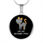 Like Cats And Circle Necklace Stainless Steel or 18k Gold 18-22"-Express Your Love Gifts