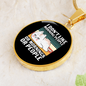 Like Morning People Cat Circle Necklace Stainless Steel or 18k Gold 18-22"-Express Your Love Gifts
