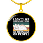 Like Morning People Cat Circle Necklace Stainless Steel or 18k Gold 18-22"-Express Your Love Gifts